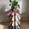 Bijzettafel waves stripes - beige/bruin - ø35x55 cm
