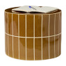 Bijzettafel keramiek streep - caramel - ø42x34 cm