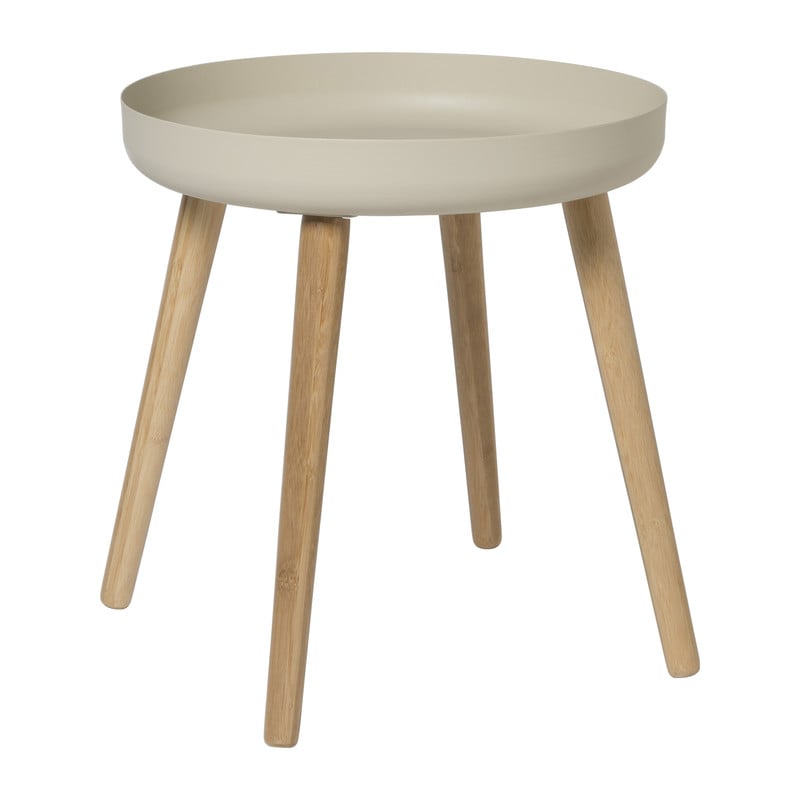 Bijzettafel Nordic - wit/naturel - ø40x43 cm