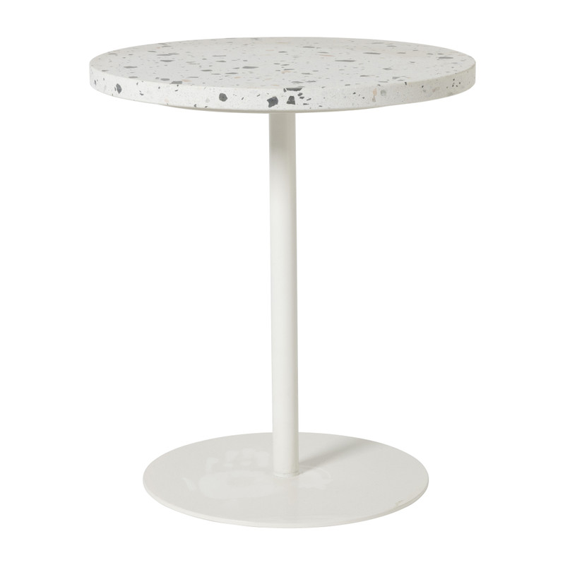 Bijzettafel Terrazzo - wit - ø40x45 cm