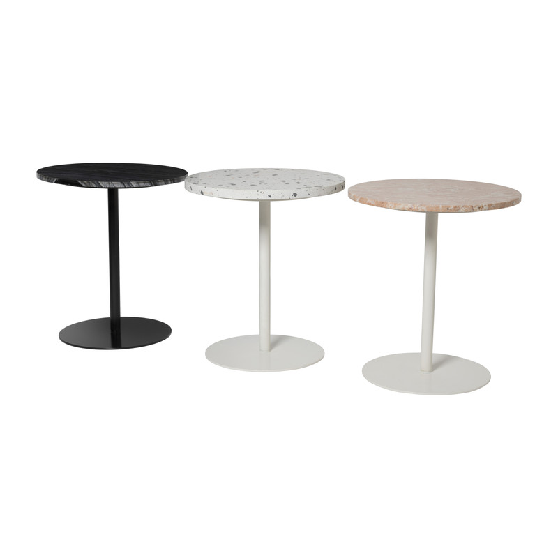 Bijzettafel Terrazzo - wit - ø40x45 cm