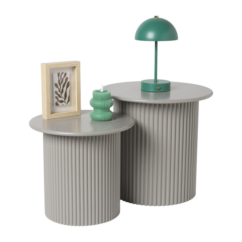 Bijzettafels Oslo - grijs - set van 2 