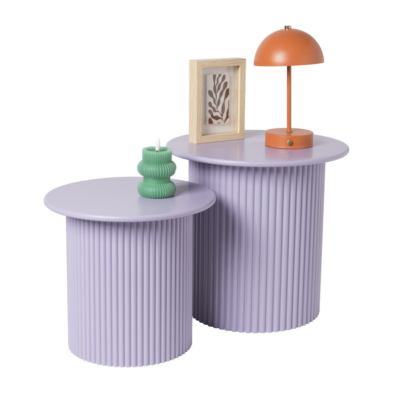 Bijzettafels Oslo - lila - set van 2 