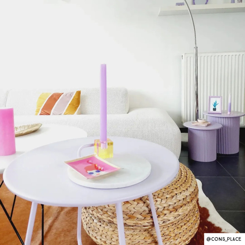 Bijzettafels Oslo - lila - set van 2 