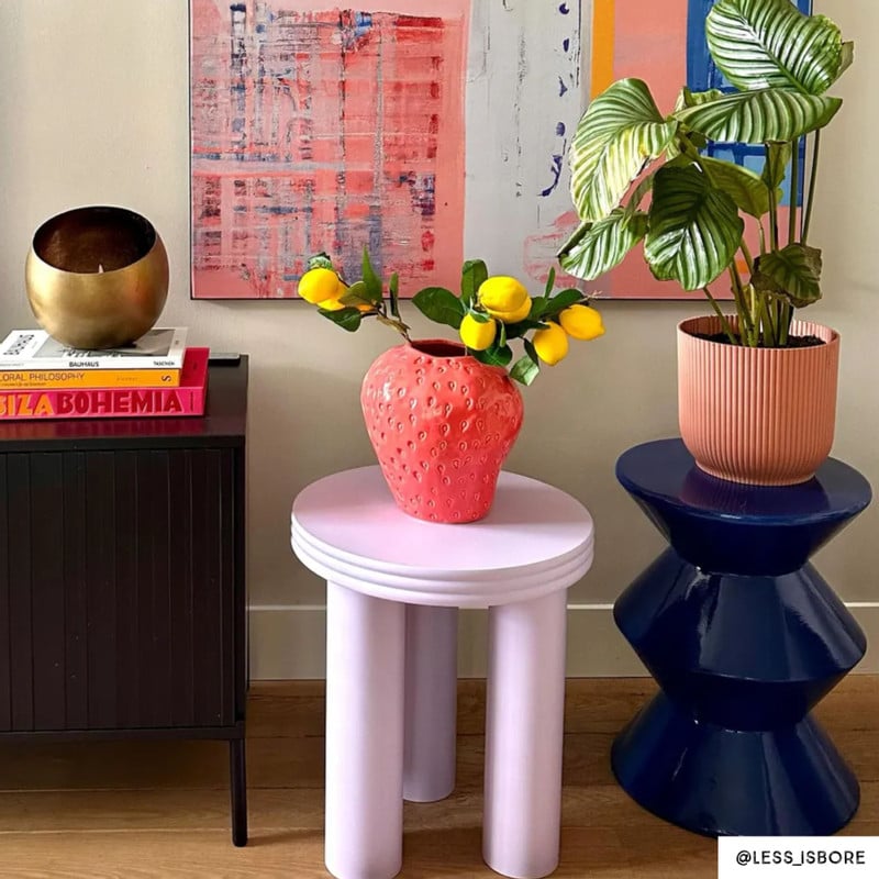 Bijzettafel Stockholm - lila - ø40x45 cm