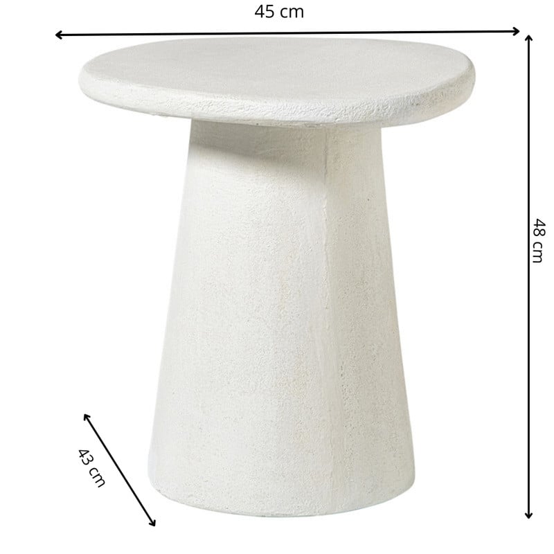 Bijzettafel Milou - wit - 48x45x43 cm