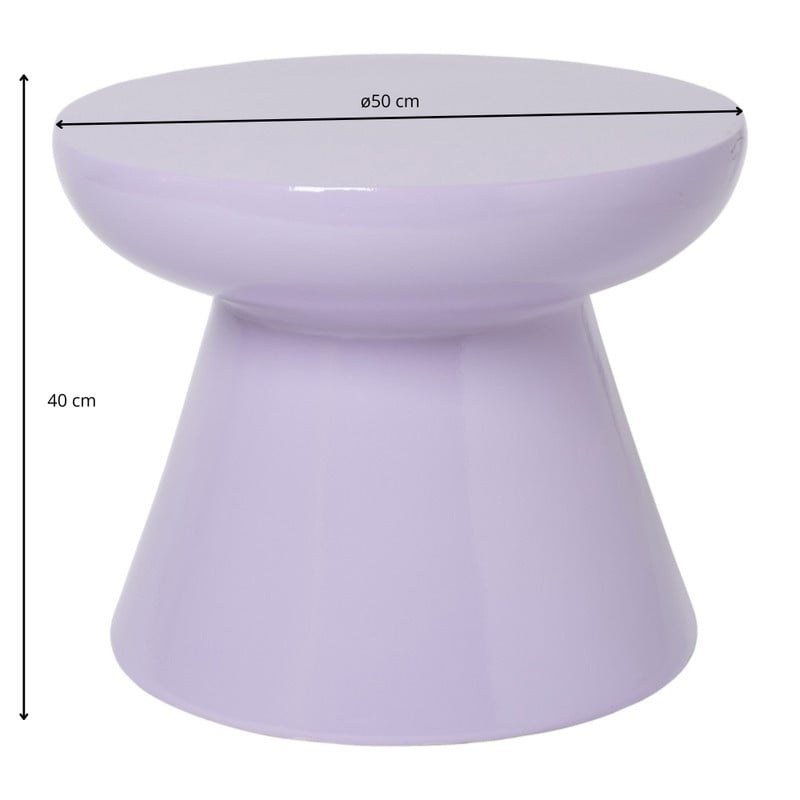 Bijzettafel conisch - lila - ø50x40