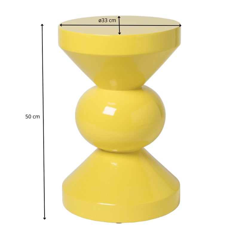 Bijzettafel diabolo - geel - ø33x50 cm