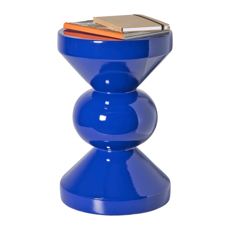 Bijzettafel diabolo - blauw - ø33x50 cm