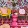 Bijzettafel diabolo - roze - ø33x50 cm