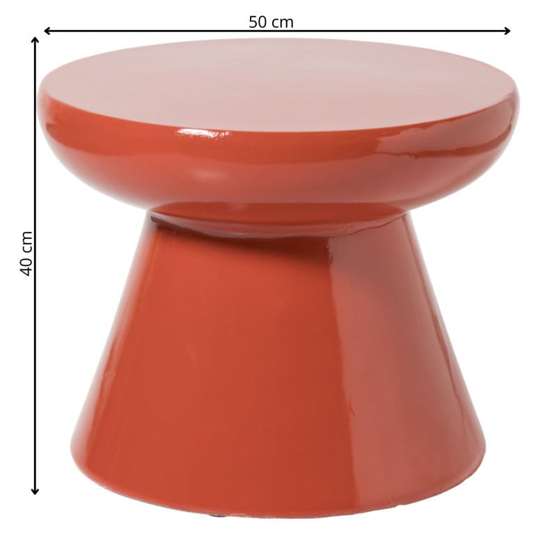 Bijzettafel conisch - rood - ø50x40 cm