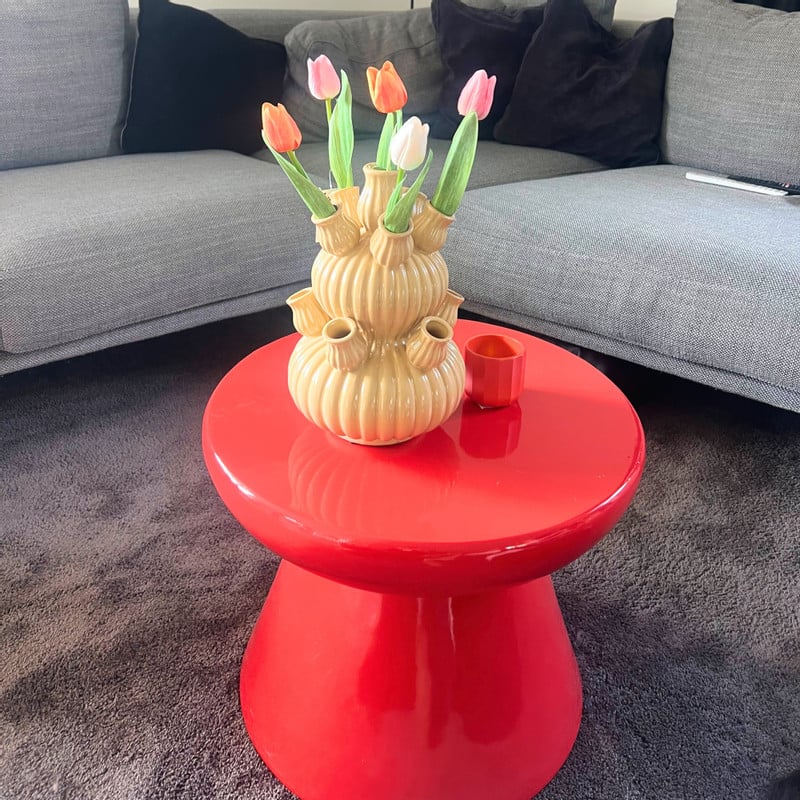Bijzettafel conisch - rood - ø50x40 cm
