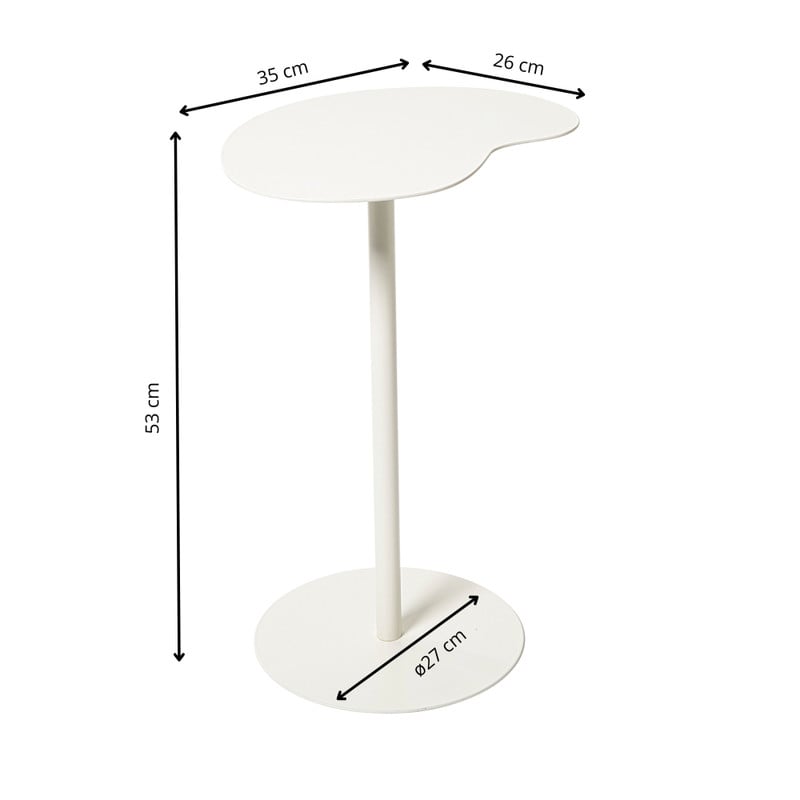 Bijzettafel Mica organisch - wit - 53x35x26 cm
