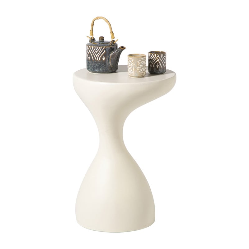 Bijzettafel organic - beige - ø34x50 cm