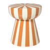 Bijzettafel stripes - beige/oranje - ø40x45 cm