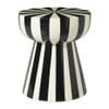Bijzettafel stripes - beige/zwart - ø40x45 cm