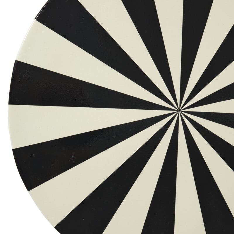 Bijzettafel stripes - beige/zwart - ø40x45 cm