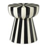 Bijzettafel stripes - beige/zwart - ø40x45 cm