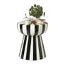 Bijzettafel stripes - beige/zwart - ø40x45 cm