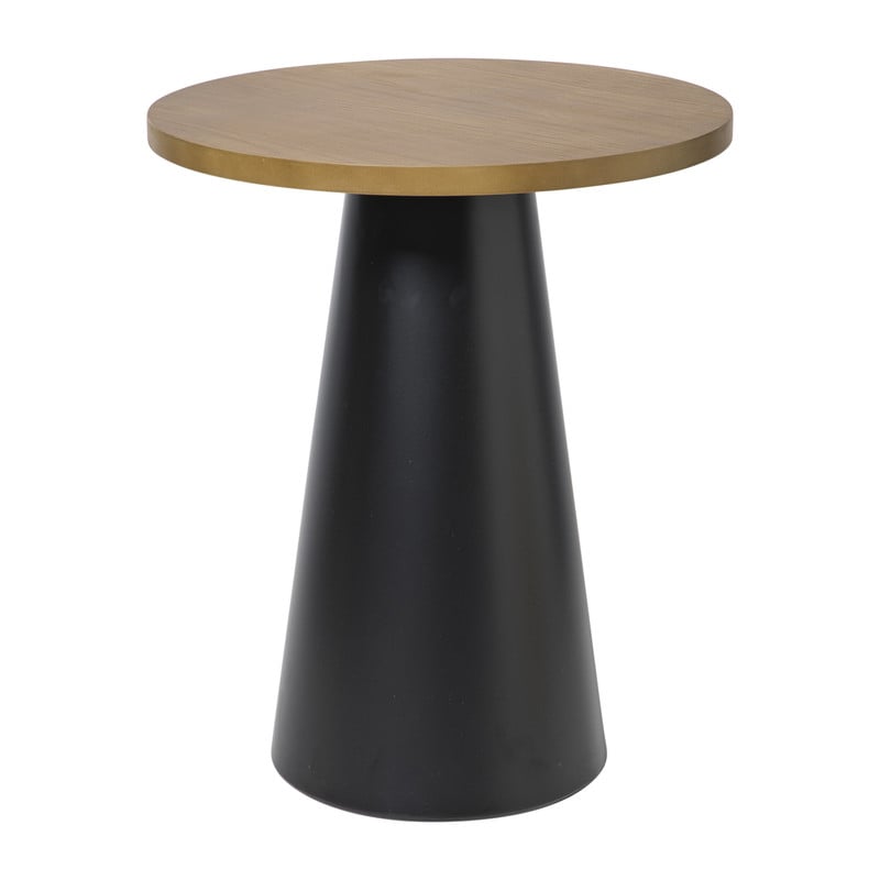 Bijzettafel Chico - bruin/zwart - ø39.5x48.5 cm