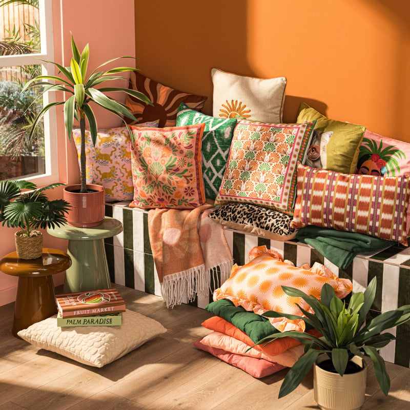 Bijzettafel metaal klein - bruin - ø30x33 cm