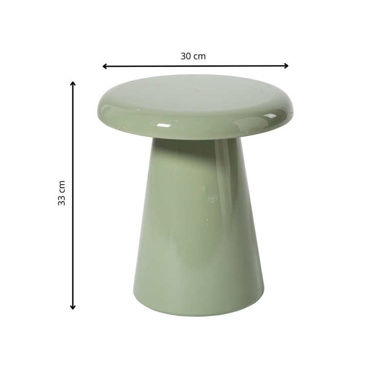 Bijzettafel metaal klein - groen - ø30x33 cm