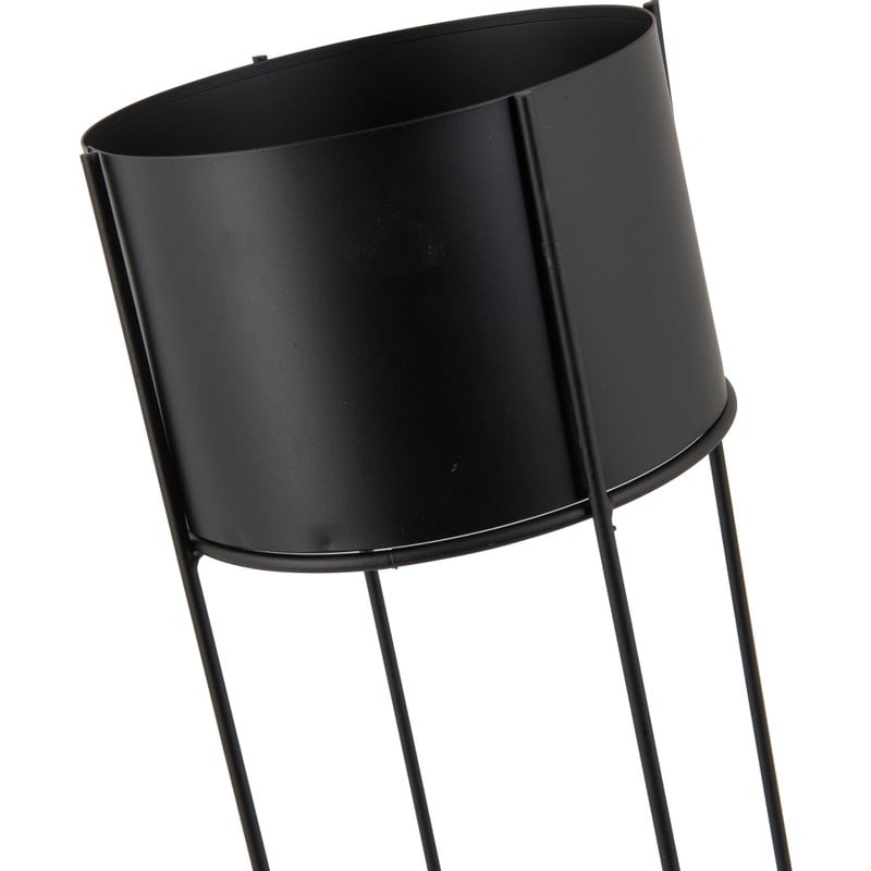 Plantenbak op voet - metaal - ⌀19x51 cm