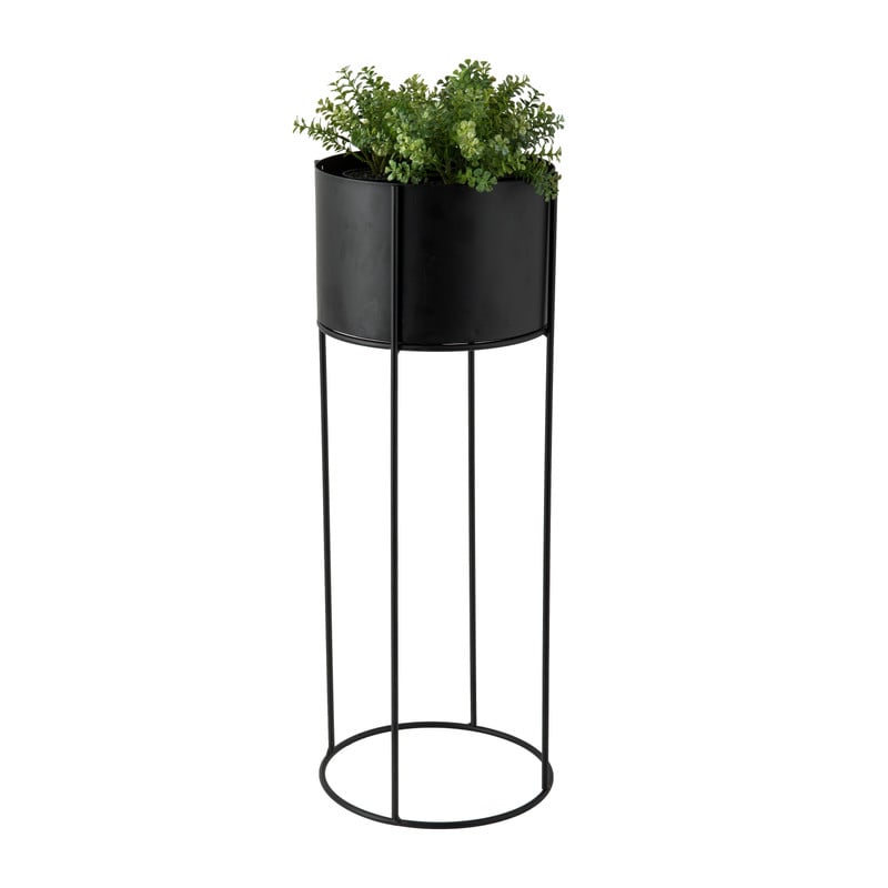 Plantenbak op voet - metaal - ⌀19x51 cm