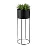 Plantenbak op voet - metaal - ⌀19x51 cm
