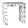 Bijzettafel checks - wit - 48x48x32 cm