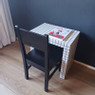 Bijzettafel checks - wit - 48x48x32 cm