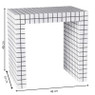 Bijzettafel checks - wit - 48x48x32 cm