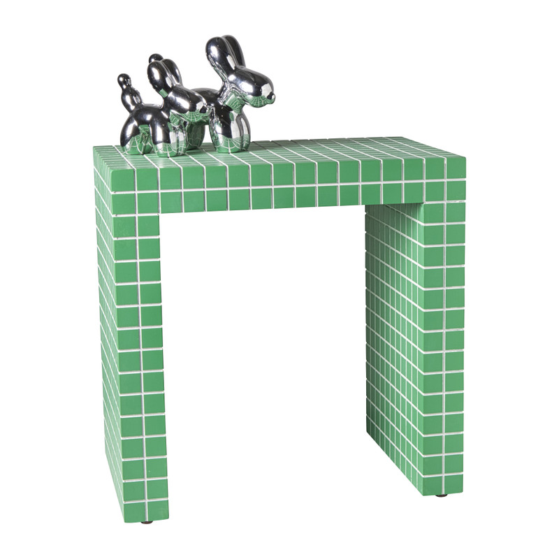 Bijzettafel checks - groen - 48x48x32 cm