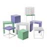 Bijzettafel checks - groen - 48x48x32 cm