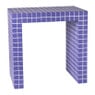 Bijzettafel checks - paars - 48x48x32 cm