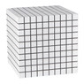 Bijzettafel kubus checks - wit - 30x30x30 cm
