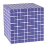 Bijzettafel kubus checks - paars - 30x30x30 cm