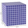 Bijzettafel kubus checks - paars - 30x30x30 cm