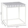 Bijzettafel checks met metalen frame - wit - 36x36x36 cm