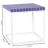 Bijzettafel checks met metalen frame - paars - 36x36x36 cm