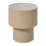 Bijzettafel glas hoog - beige - ø35x38 cm