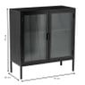 Kast Ryo met 2 deuren - hout/metaal - 75x70x30 cm