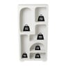 6 vakkenkast Zaha organic hoog - MDF - wit - 134x66x20 cm