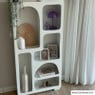 6 vakkenkast Zaha organic hoog - MDF - wit - 134x66x20 cm