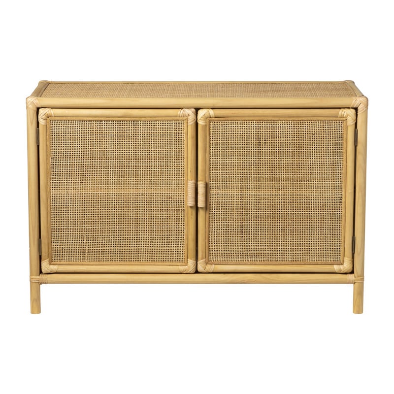 Dressoir Bali met 2 deurtjes - rotan - naturel - 65x98x39 cm