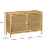Dressoir Bali met 2 deurtjes - rotan - naturel - 65x98x39 cm