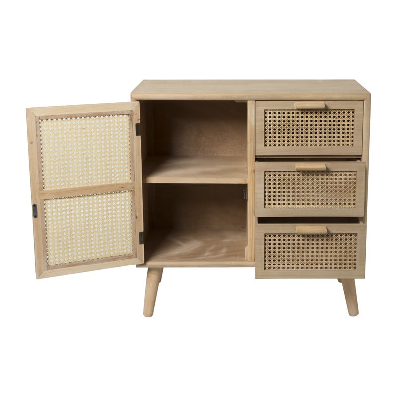 Webbing Java kast met 1 deur en 3 laden - 75x74.5x35 cm
