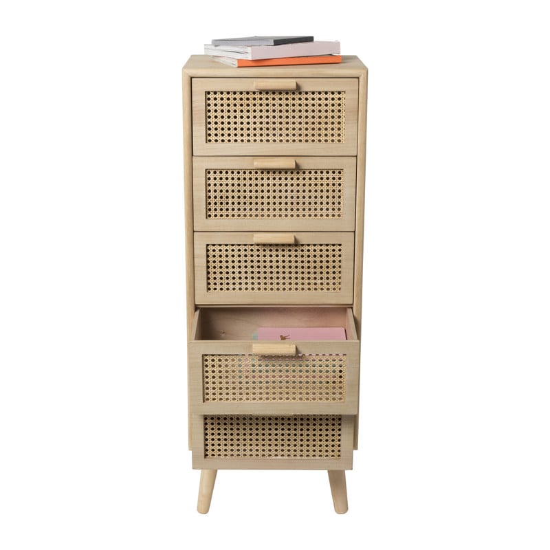 Webbing Java kast met 5 laden - 107x40x31 cm