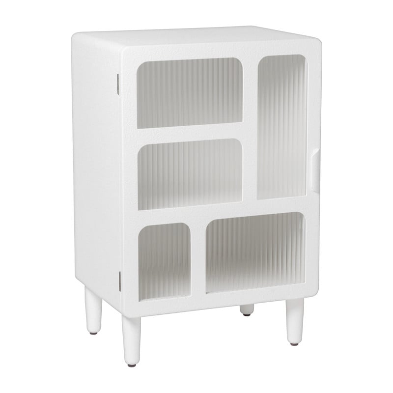 5 vakkenkast Zaha organic met deur - MDF - wit - 73x48x35 cm
