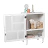 5 vakkenkast Zaha organic met deur - MDF - wit - 73x48x35 cm